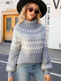 Turtleneck Lantern Sleeve Sweater - Trendsi - Flyclothing LLC