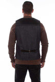 Scully BLACK LEATHER W/DENIM VEST - Scully Leather - Flyclothing LLC