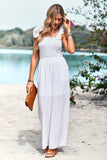 Frill Trim Tie Shoulder Wide Leg Jumpsuit with Pockets - Trendsi - Flyclothing LLC