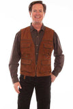 Scully BROWN FOUR POCKET VEST - Scully Leather - Flyclothing LLC