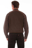 Scully Leather Brown Canvas W/Leather Trim Men Vest - Scully Leather - Flyclothing LLC