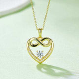 Moissanite 925 Sterling Silver Heart Necklace - Trendsi - Flyclothing LLC