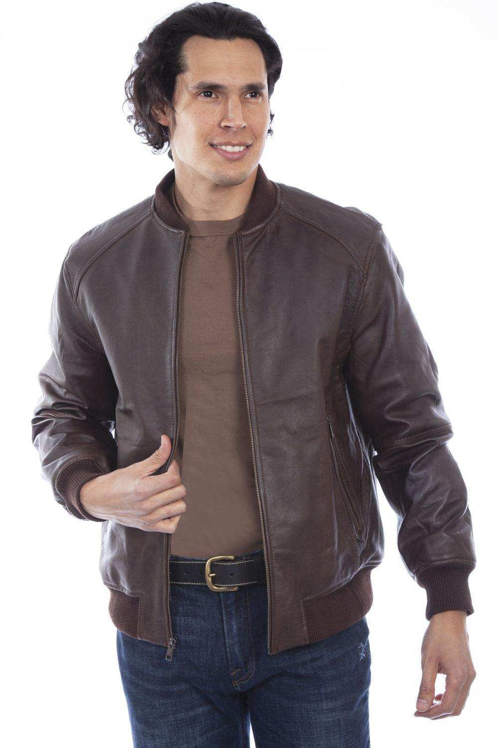 Scully Leather Brown 100% Leather Men's Jacket - Scully Leather - Flyclothing LLC