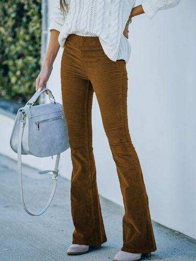 High Waist Bootcut Pants - Trendsi - Flyclothing LLC