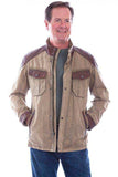 Scully Leather Sage Clr Canvas W/Leather Trim Men's Jacket W/Canvas - Scully Leather - Flyclothing LLC