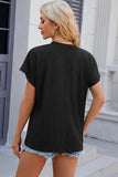 V-Neck Short Sleeve T-Shirt - Trendsi - Flyclothing LLC