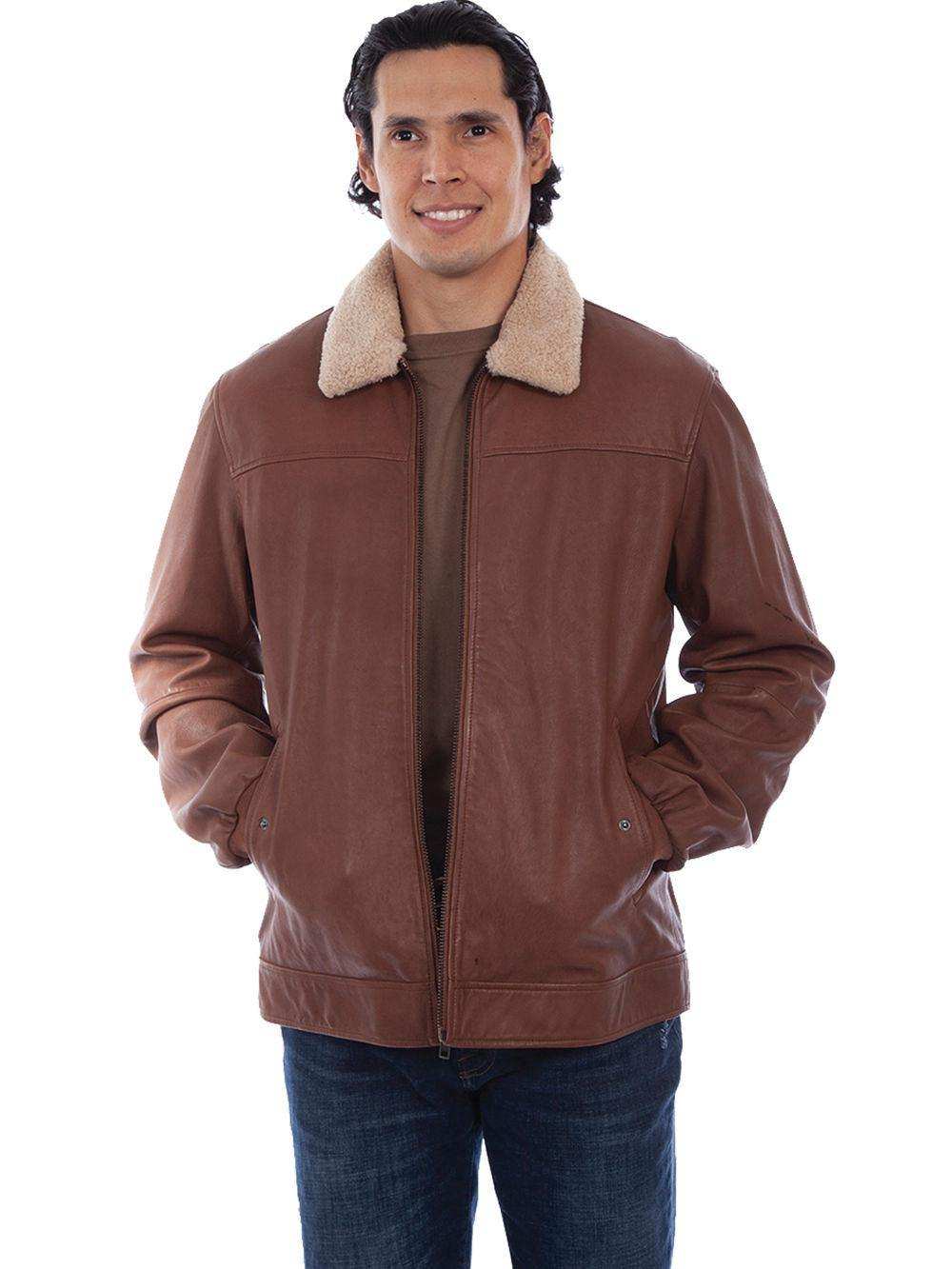 Scully Leather Brown Shearling Collar Jacket - Scully Leather - Flyclothing LLC