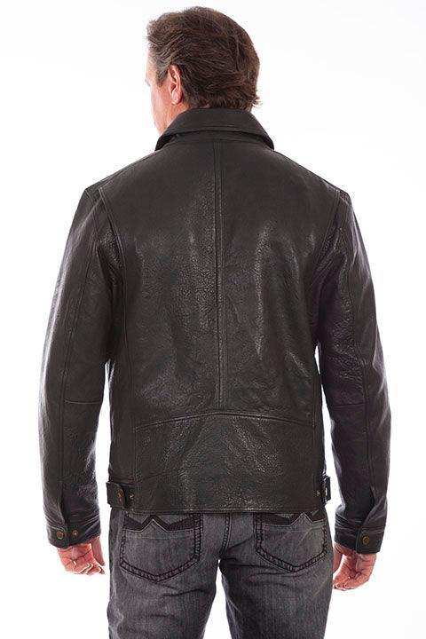 Scully Leather 100% Leather Black Rugged Lamb Zip Front Jacket - Scully Leather - Flyclothing LLC