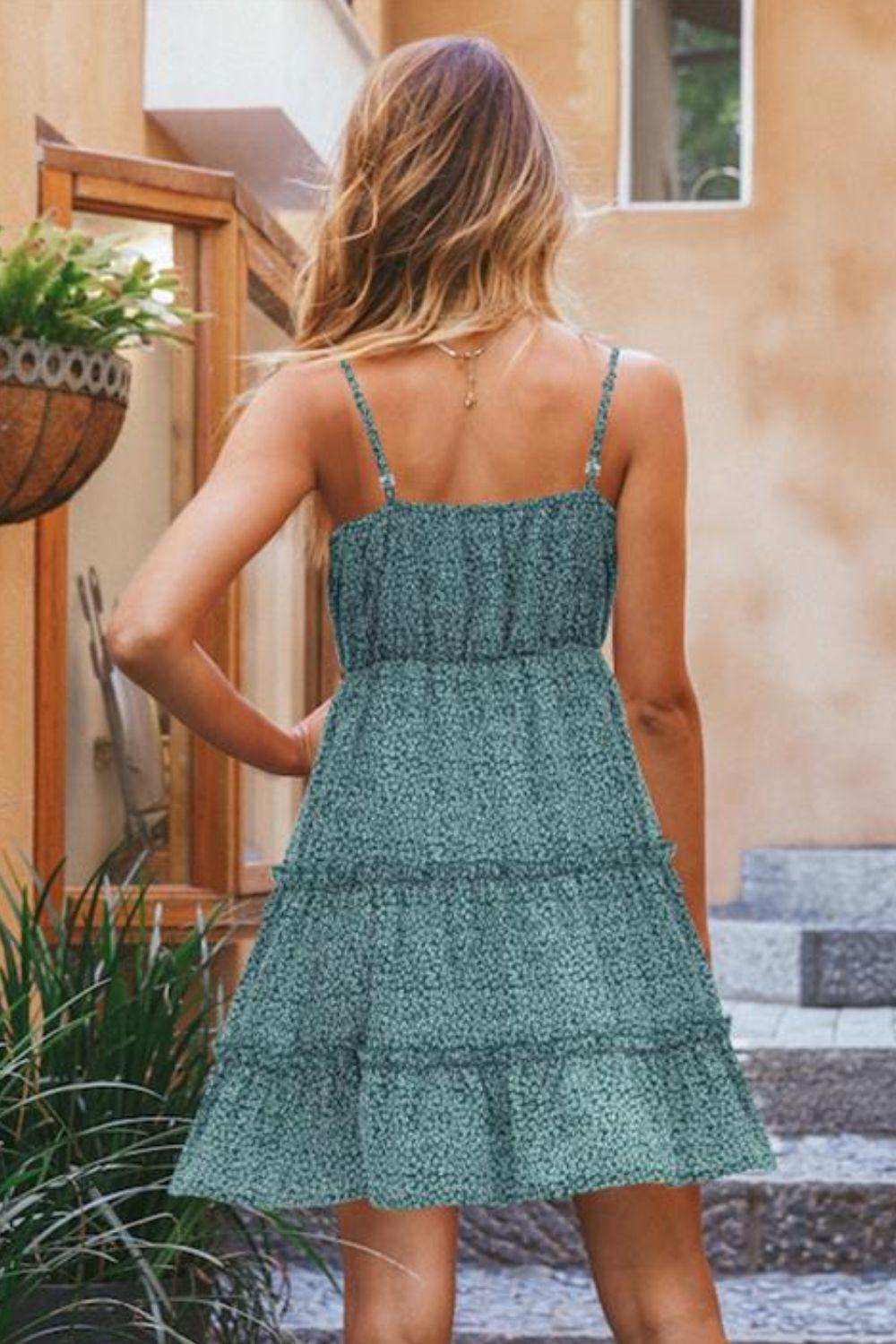 Ditsy Floral Spaghetti Strap Dress - Trendsi - Flyclothing LLC