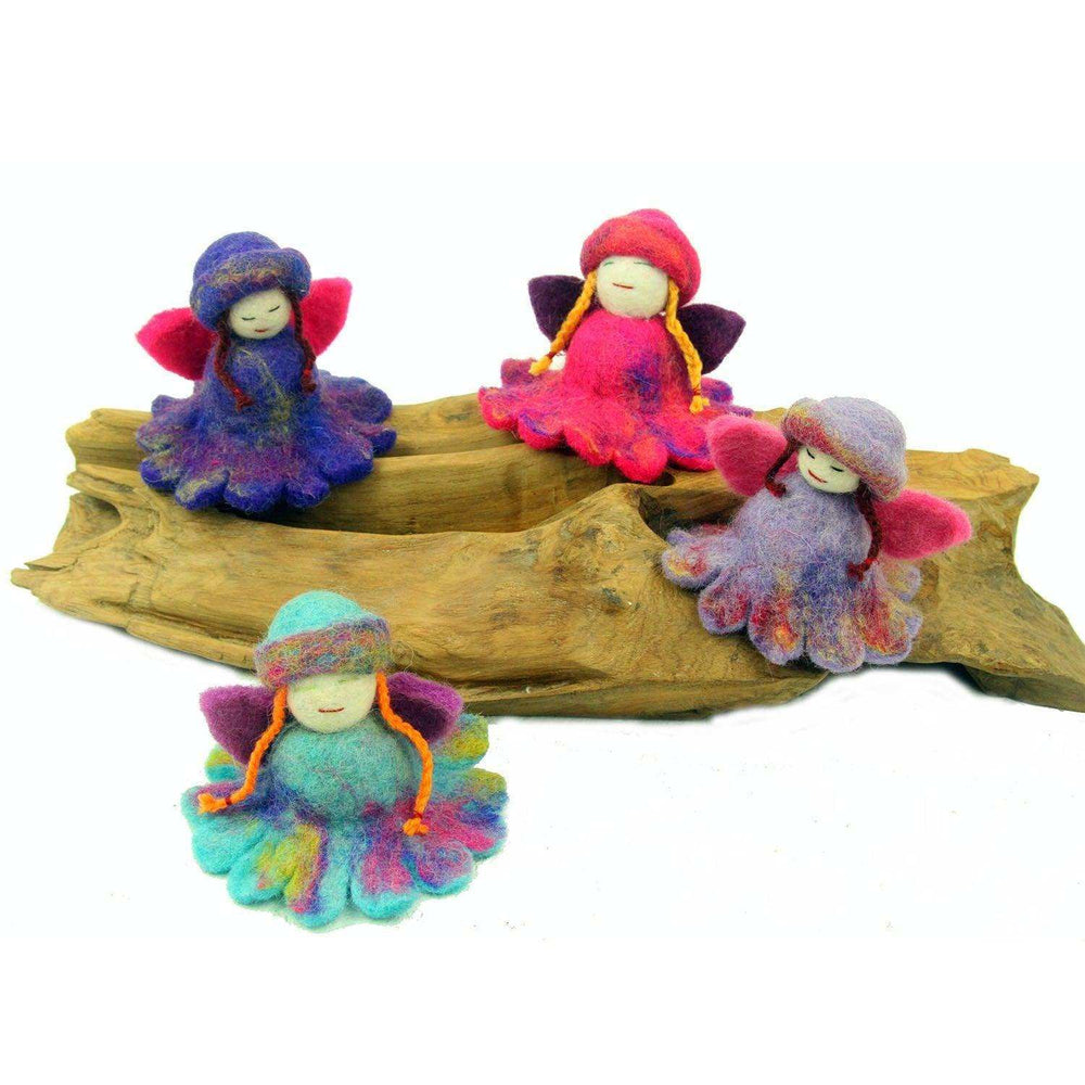 Hand Felted Colorful Flower Fairies - Set of 4 - Global Groove - Global Groove - Flyclothing LLC