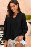 Crochet Flounce Sleeve Button Up Blouse - Trendsi - Flyclothing LLC