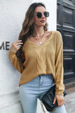 Cable-Knit V-Neck Sweater - Trendsi - Flyclothing LLC
