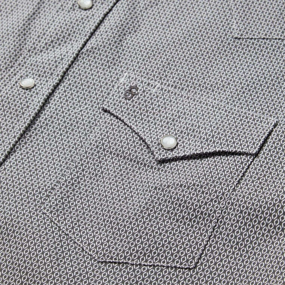 Stetson Grey Geo Print Western Shirt - Stetson - Flyclothing LLC