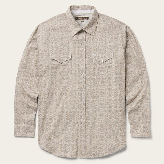 Stetson Sand Medallion Print Western Shirt - Stetson - Flyclothing LLC