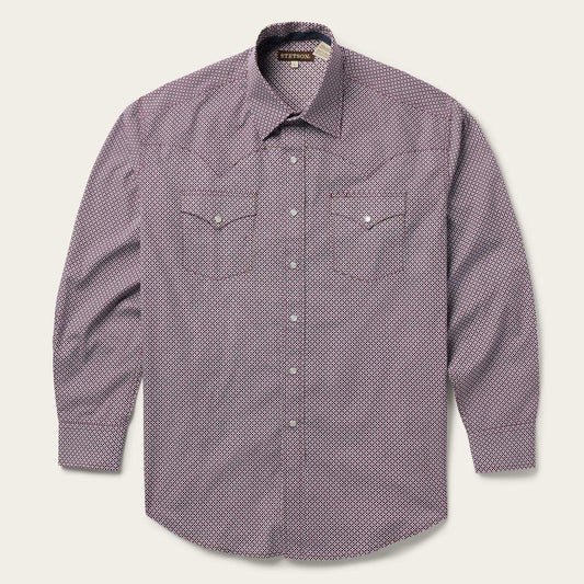 Stetson Blue Four Point Geo Print Western Shirt - Stetson - Flyclothing LLC