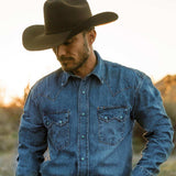 Stetson Turquoise Snap Western Denim Shirt - Stetson - Flyclothing LLC