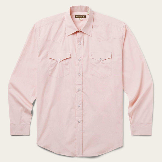 Stetson Pink End-On-End Western Shirt - Stetson - Flyclothing LLC