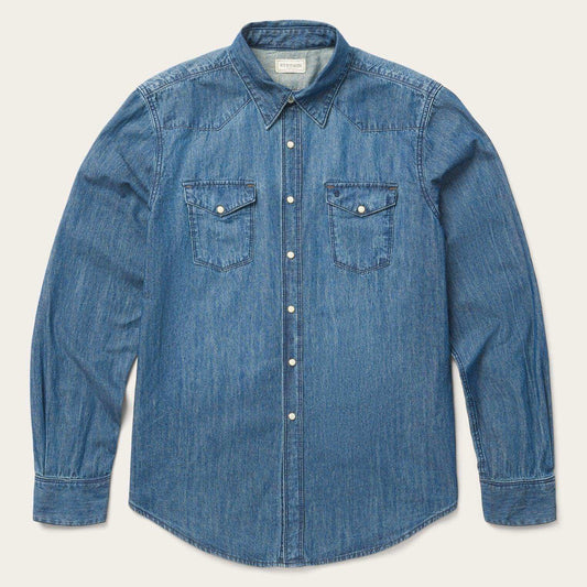 Stetson Medium Blue Denim Shirt - Stetson - Flyclothing LLC