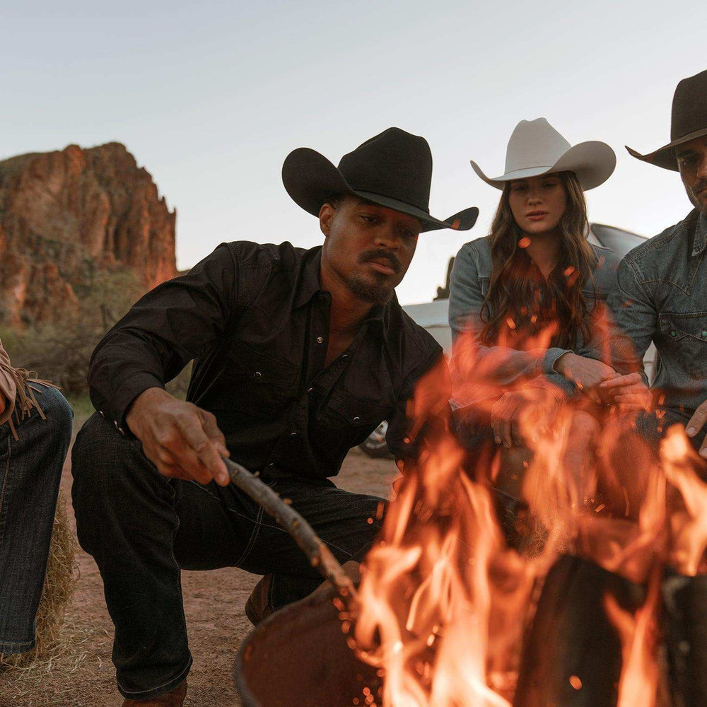 Stetson Classic Western Shirt in Black - Stetson - Flyclothing LLC