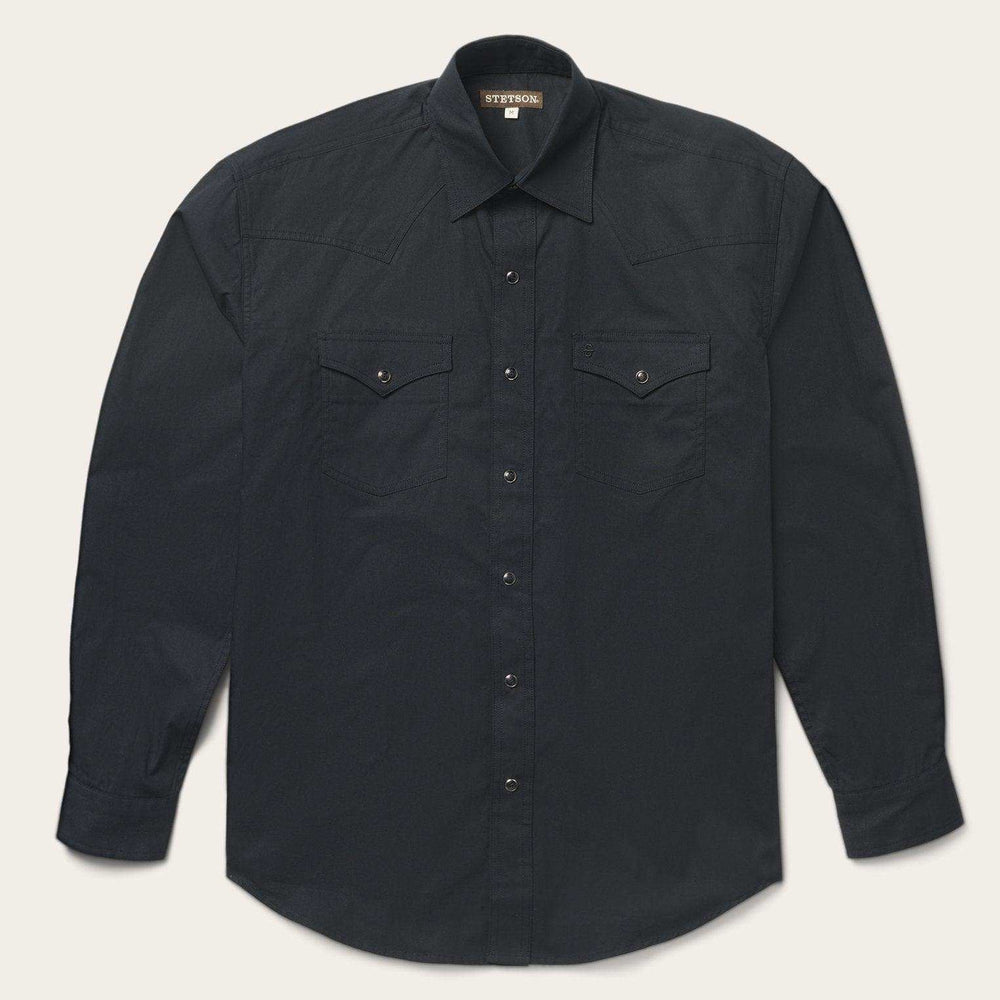 Stetson Classic Western Shirt in Black - Stetson - Flyclothing LLC