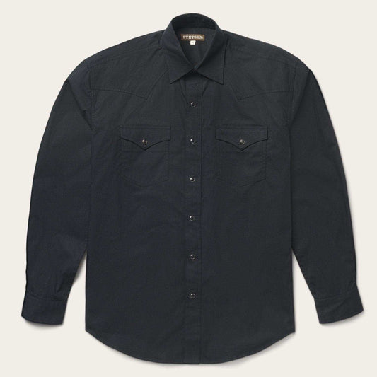 Stetson Classic Western Shirt in Black - Stetson - Flyclothing LLC