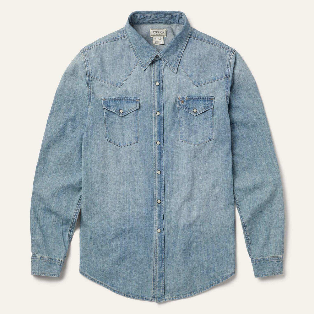 Stetson Long-Sleeved Denim Shirt - Stetson - Flyclothing LLC