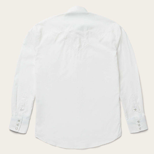 Stetson Classic Solid Snap Poplin Shirt In Optic White - Stetson - Flyclothing LLC