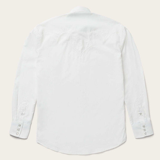 Stetson Classic Solid Snap Poplin Shirt In Optic White - Stetson - Flyclothing LLC