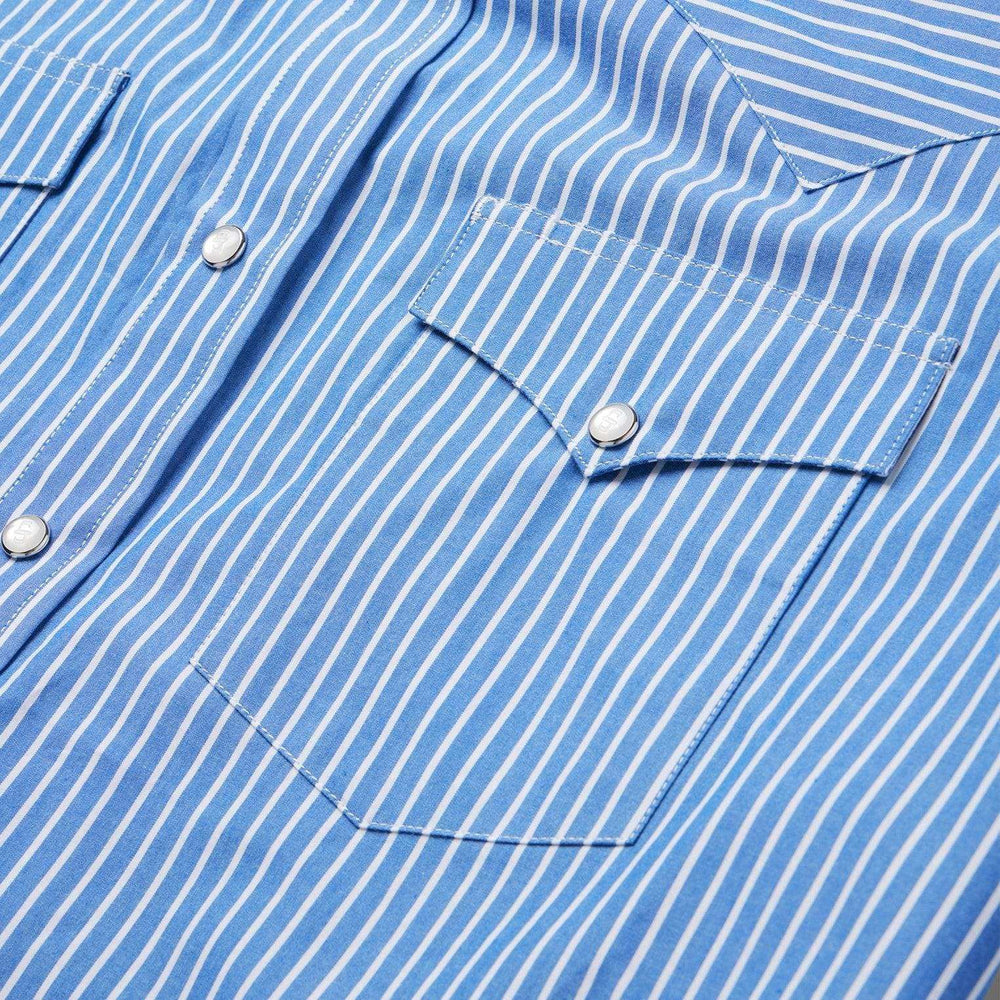 Stetson Blue Western Stripe Shirt - Stetson - Flyclothing LLC