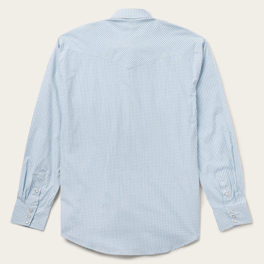 Stetson Blue Two Stripe Check Western Shirt - Stetson - Flyclothing LLC
