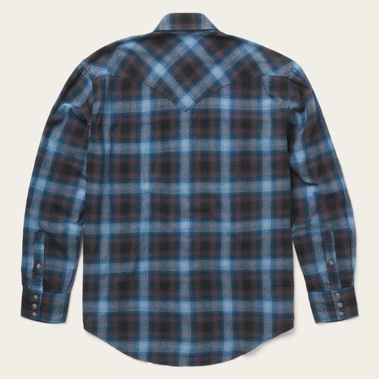 Stetson Classic Flannel Western Shirt in Blue Plaid - Stetson - Flyclothing LLC