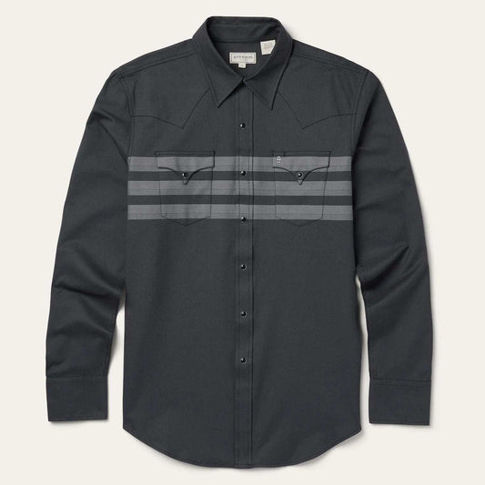 Stetson Border Stripe Twill Western Shirt - Stetson - Flyclothing LLC