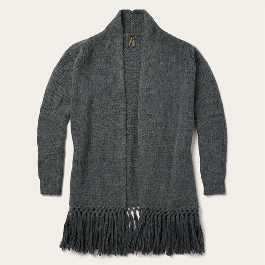 Stetson Charcoal Fringed Cardigan - Stetson - Flyclothing LLC