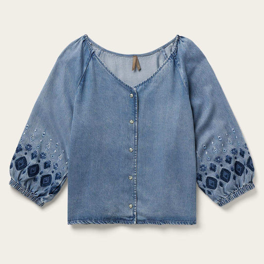 Stetson Lyocell Denim Snap Front Blouse - Stetson - Flyclothing LLC