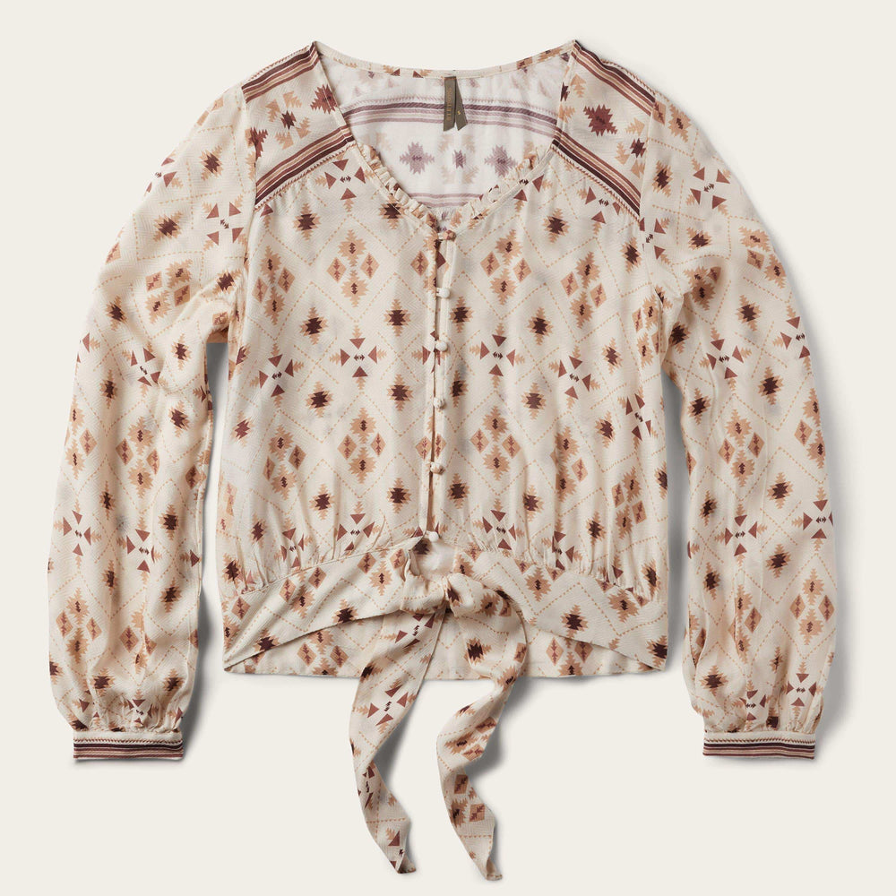 Stetson Gaucho Border Print Rayon Herringbone Blouse - Stetson - Flyclothing LLC