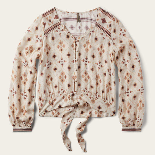 Stetson Gaucho Border Print Rayon Herringbone Blouse - Stetson - Flyclothing LLC