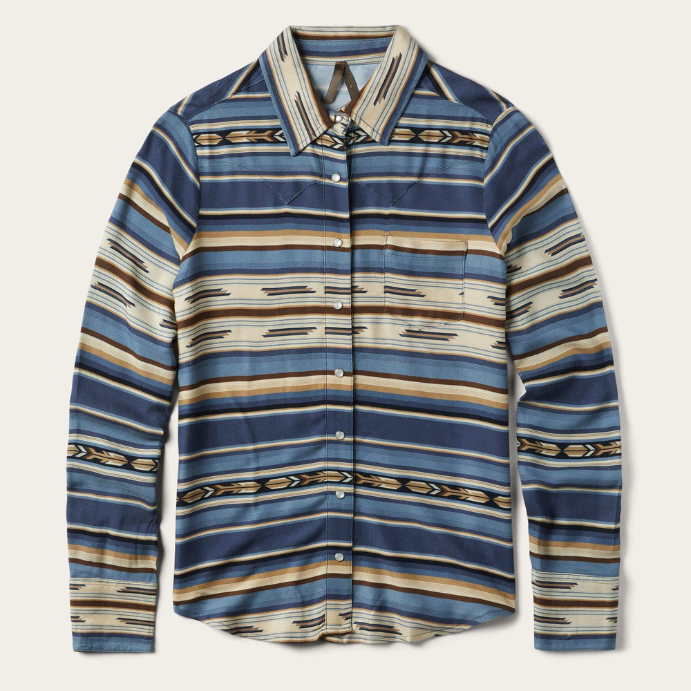 Stetson Indigo Serape Print Rayon Twill Blouse - Stetson - Flyclothing LLC