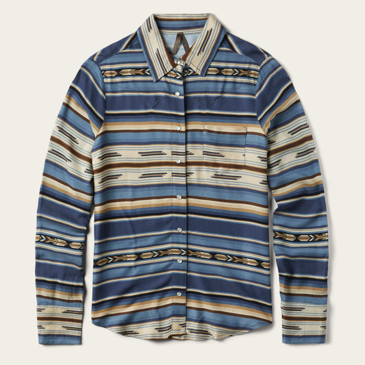 Stetson Indigo Serape Print Rayon Twill Blouse - Stetson - Flyclothing LLC