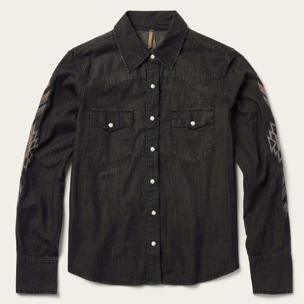Stetson Embroidered Black Denim Shirt - Stetson - Flyclothing LLC