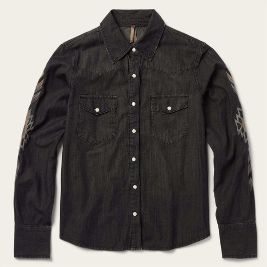 Stetson Embroidered Black Denim Shirt - Stetson - Flyclothing LLC