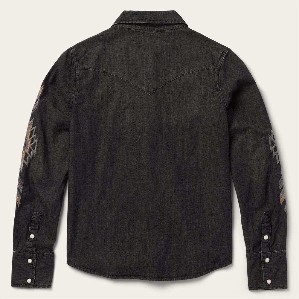Stetson Embroidered Black Denim Shirt - Stetson - Flyclothing LLC