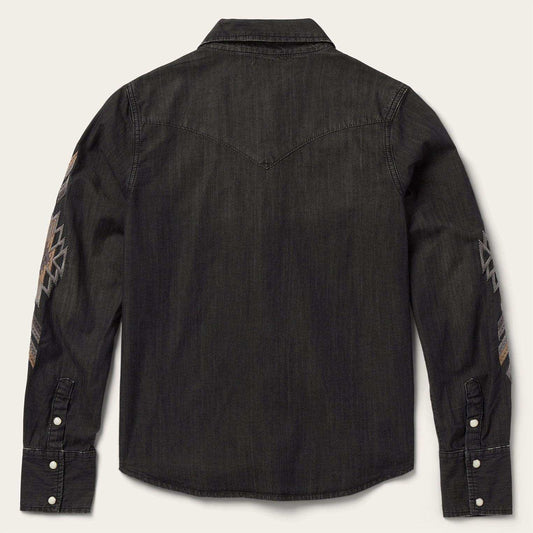 Stetson Embroidered Black Denim Shirt - Stetson - Flyclothing LLC