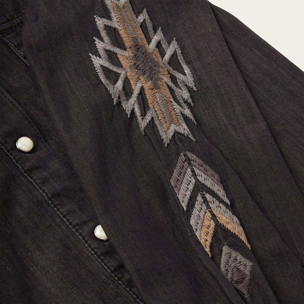 Stetson Embroidered Black Denim Shirt - Stetson - Flyclothing LLC