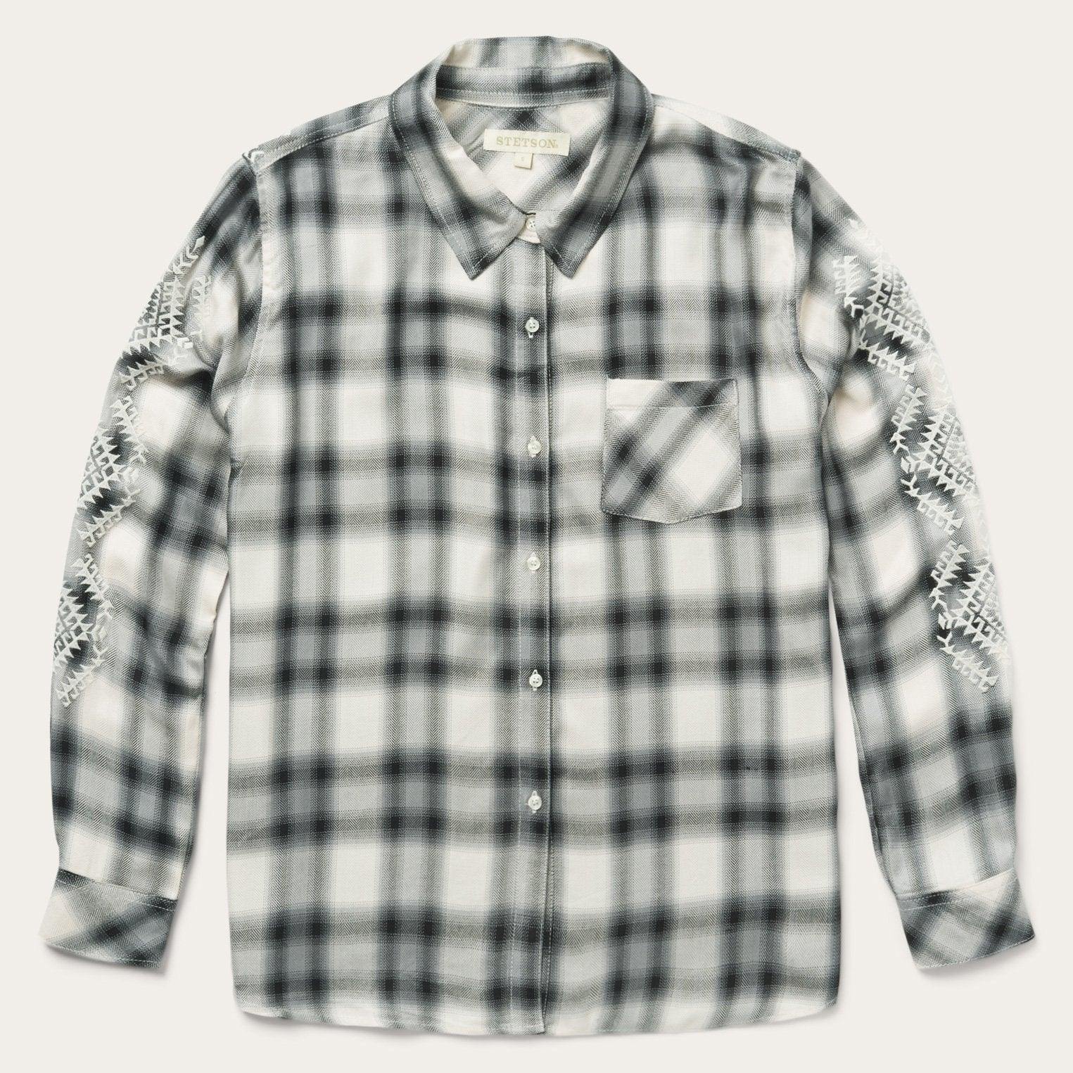 Stetson Smokey Ombre Plaid Rayon Twill Shirt