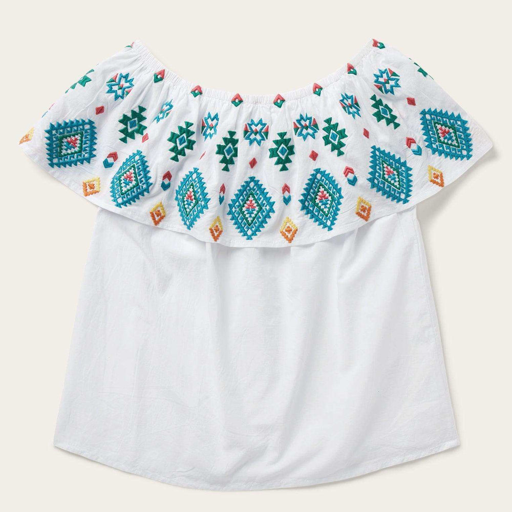 Stetson Bright Schiffli Embroidered White Cotton Lawn Top - Stetson - Flyclothing LLC