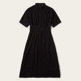 Stetson Black Rayon Herringbone Twill Midi Dress - Stetson - Flyclothing LLC
