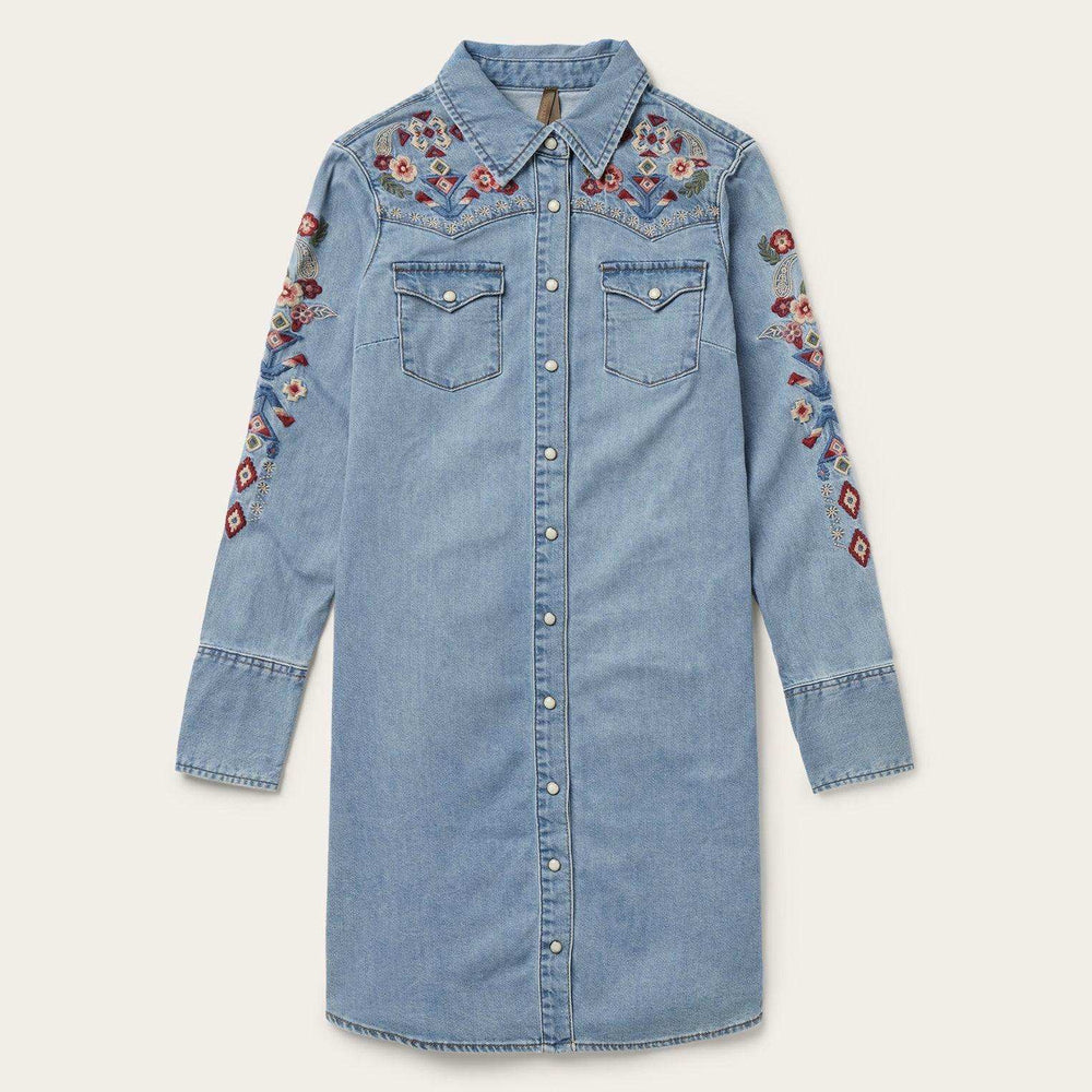 Stetson Embroidered Denim Shirt Dress - Stetson - Flyclothing LLC