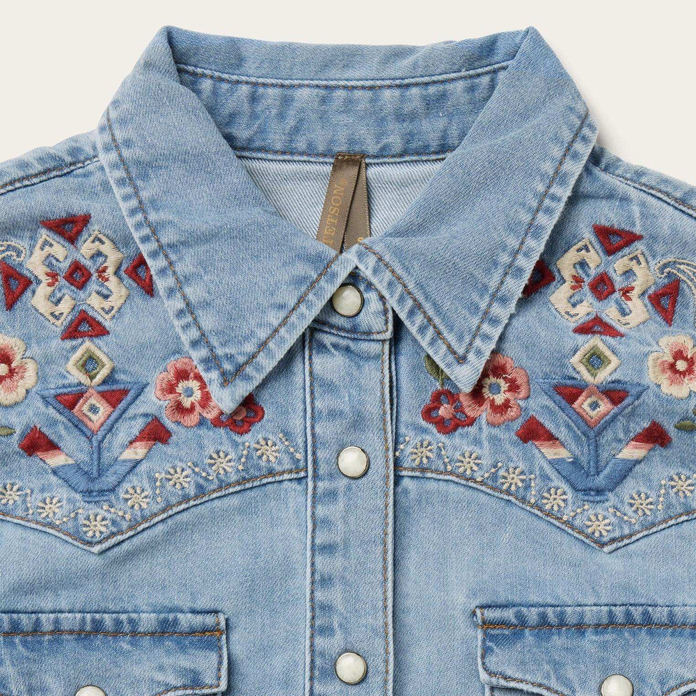 Stetson Embroidered Denim Shirt Dress - Stetson - Flyclothing LLC