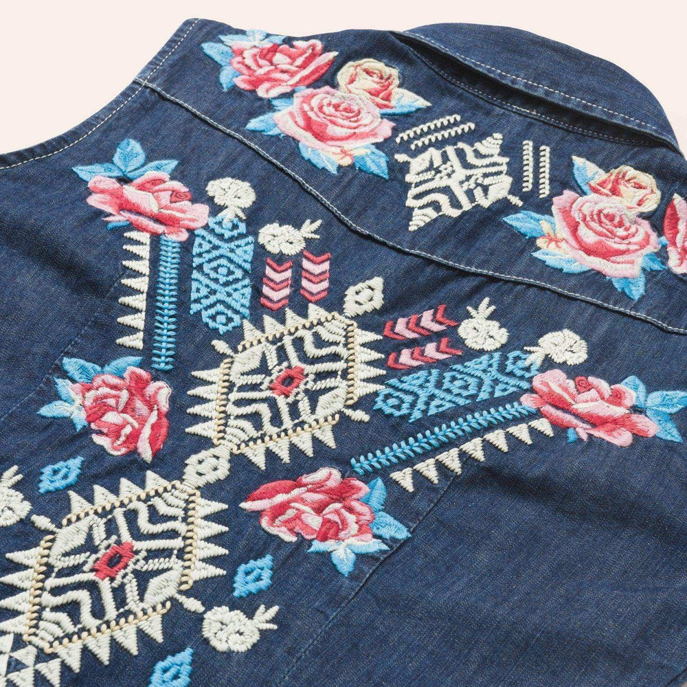 Stetson Embroidered Denim Shirt Dress - Stetson - Flyclothing LLC