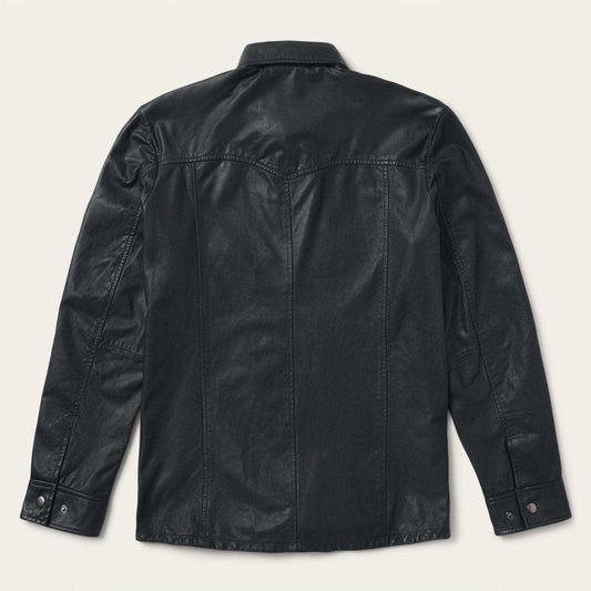 Stetson Black Leather Shirt Jacket - Stetson - Flyclothing LLC